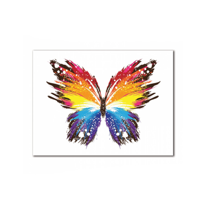 Πίνακας σε καμβά με χρωματιστή πεταλούδα